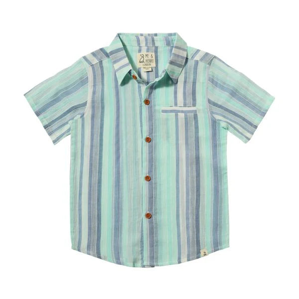 NEWPORT Blue & Seafoam Stripe Woven Shirt
