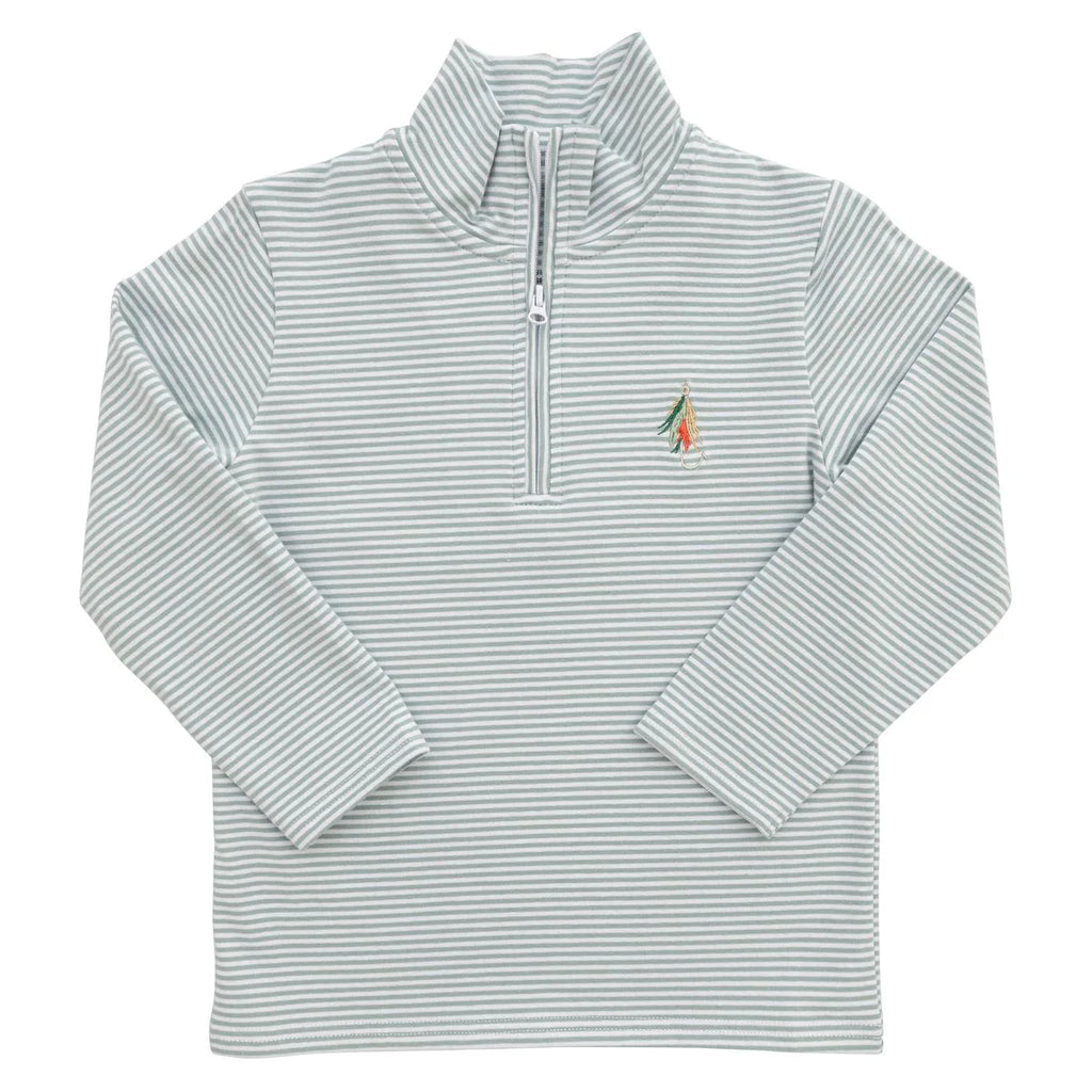 Embroidered Lures 1/4 Zip Stripe Pullover