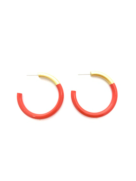 Liz Medium Hoop Earrings Orange