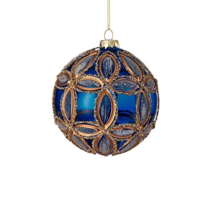 Glass Fluerette Ball Ornament