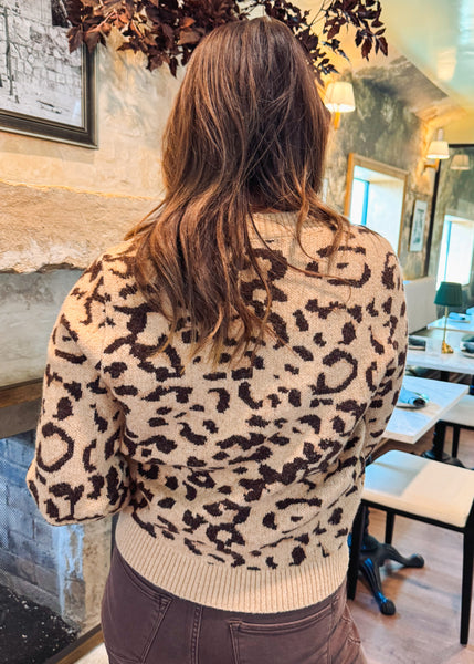 Gisela Cheeta Print Pullover Sweater