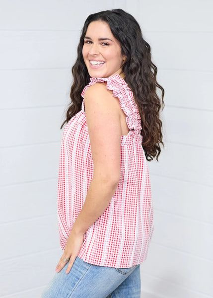 The Sophia Top in Red Gingham