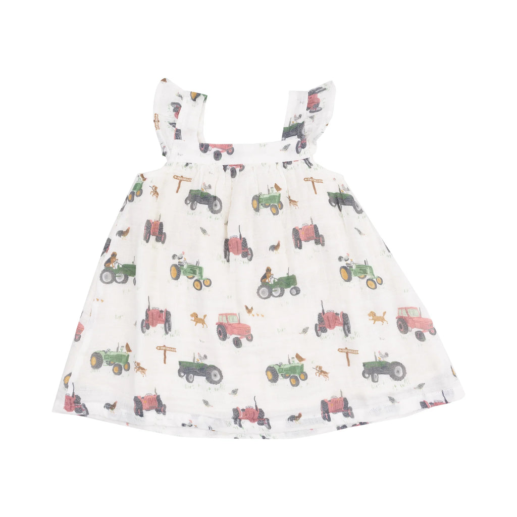 Tractors and Friends Organic Muslin Sundress