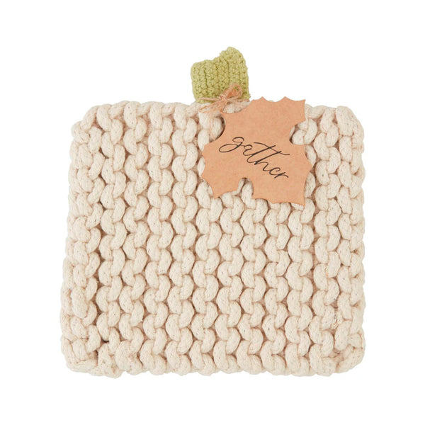 Pumpkin Knit Trivet (In Orange or Cream)