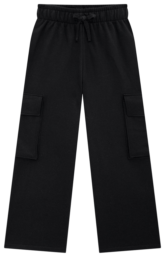 Girls Black Cargo Pants