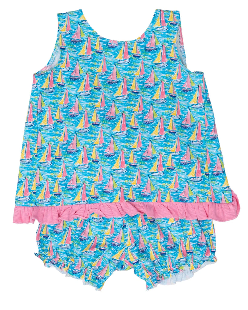 Blakely Preppy Sailboat Bloomer Set