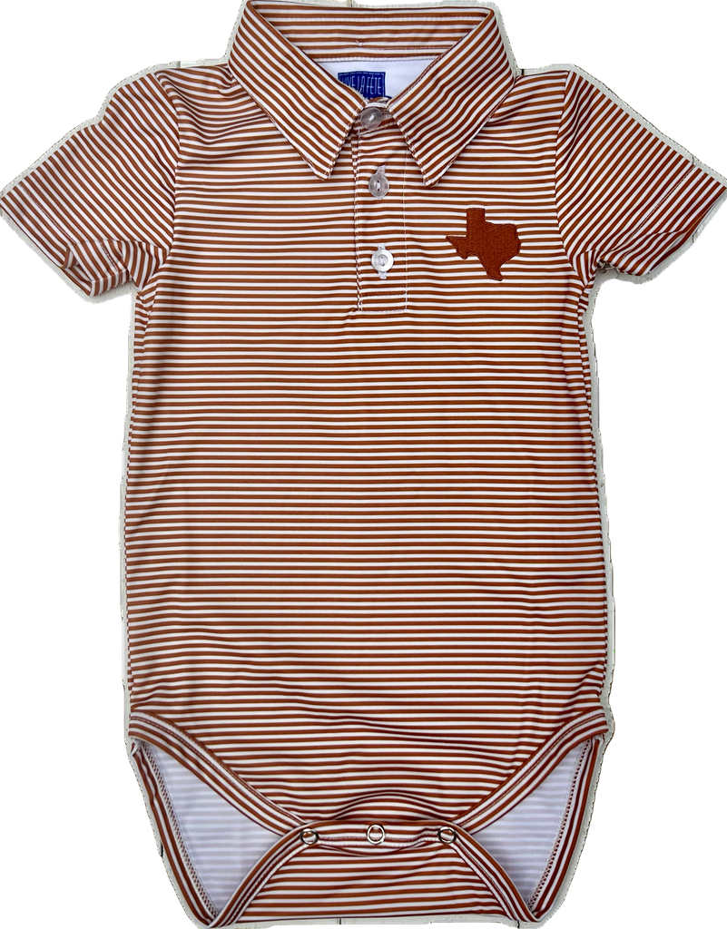 Texas Burnt Orange Stripe Polo Bodysuit