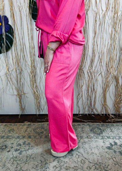 Summer Pink Drawstring Pant