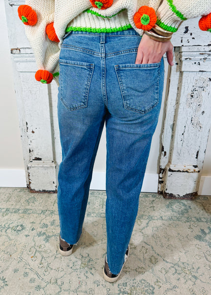 Fay High Rise Ankle Straight Leg Jeans