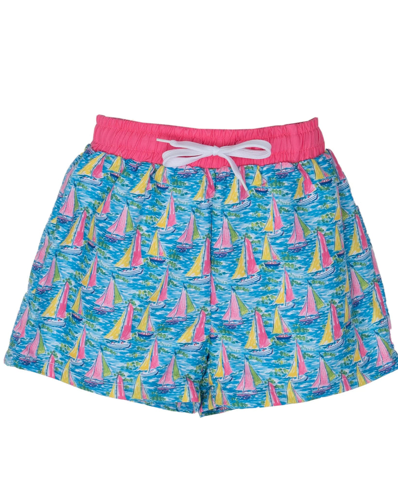 Preppy Sailboat Swim Trunks