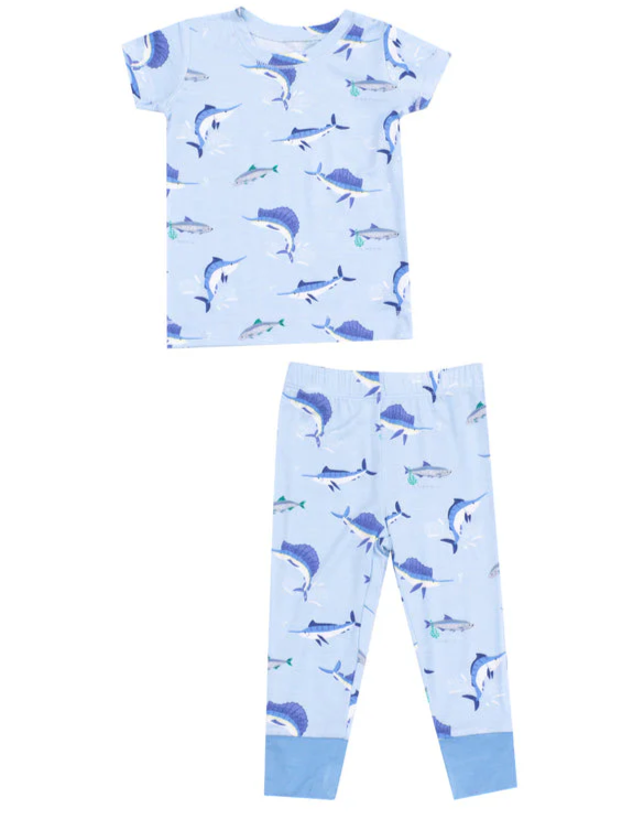 Blue Deep Sea Fishing S/S Loungewear Set