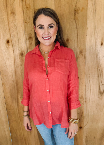 Brie Shirt in Calypso Coral