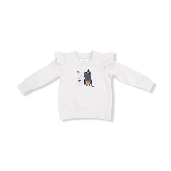 Trick or Treat Ruffle Shoulder Sweatshirt