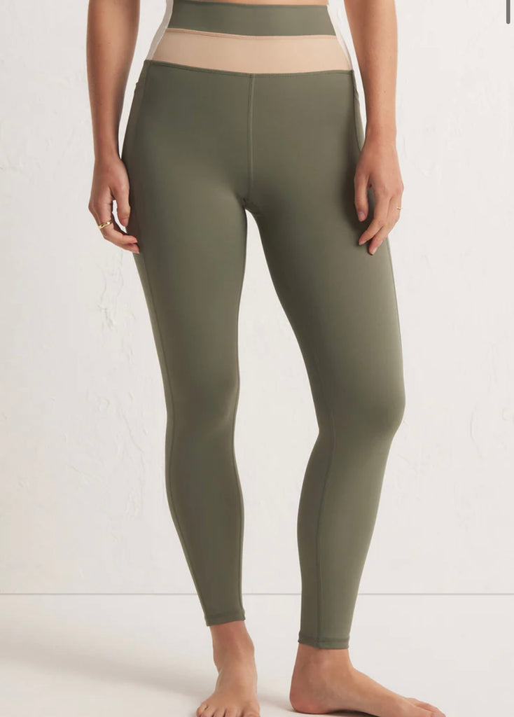 Side Barre Legging in Olive Crush