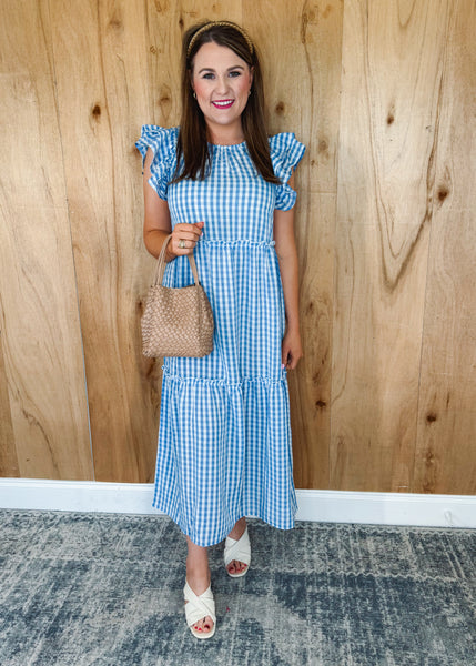 Bardot Maxi in Blue Gingham