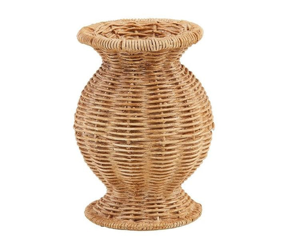 Wide Resin Basket Wave Vase