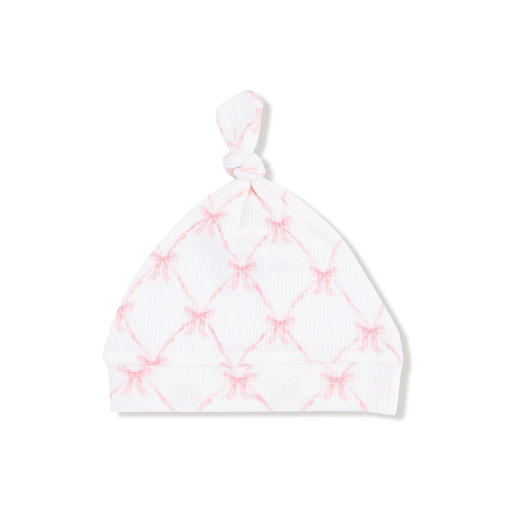 Ribbon Bow Trellis Knotted Hat in 0-3 Months