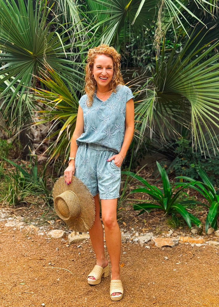 Denim Palm Short