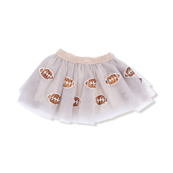 Varsity Football Tutu Skirt in Oatmeal
