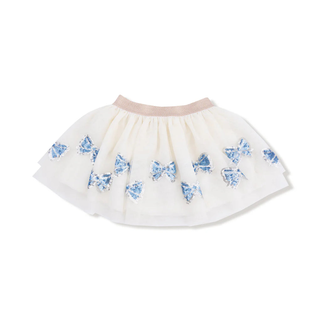 Romi Floral Blue Bow Tutu Skirt