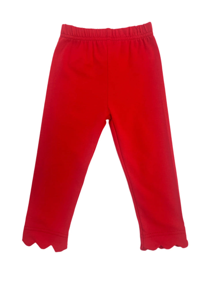 Red Scallop Leggings