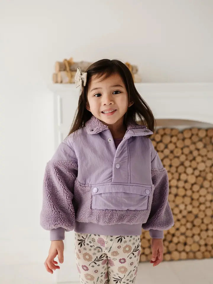 Sherpa Pullover in Lavender Fog