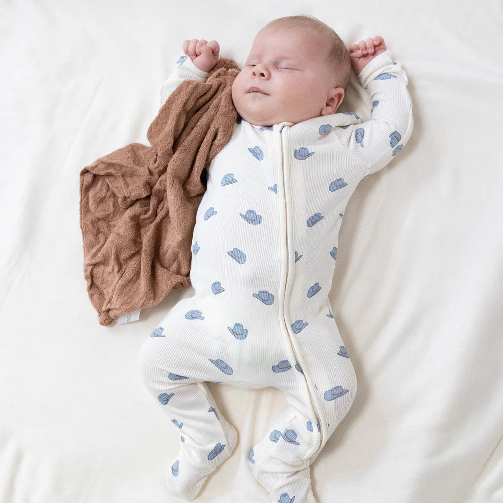 Petite Cowboy Hats 2 Way Zipper Footie Sleeper