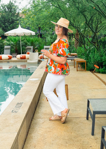 Tropical Peplum Top