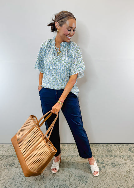 Jeanie Casual Woven Pants-Navy