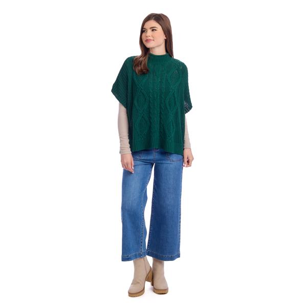 Claude Cable Knit Sweater in Green