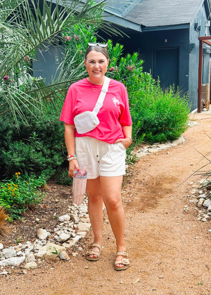 OVERSIZED PALM TREE PATTERN T-SHIRT