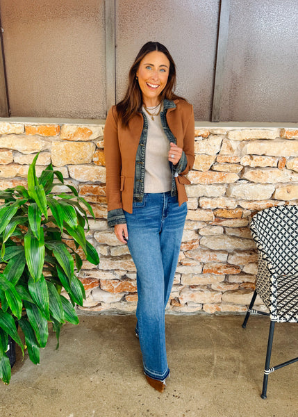 Clarissa Mixed Media Denim Jacket