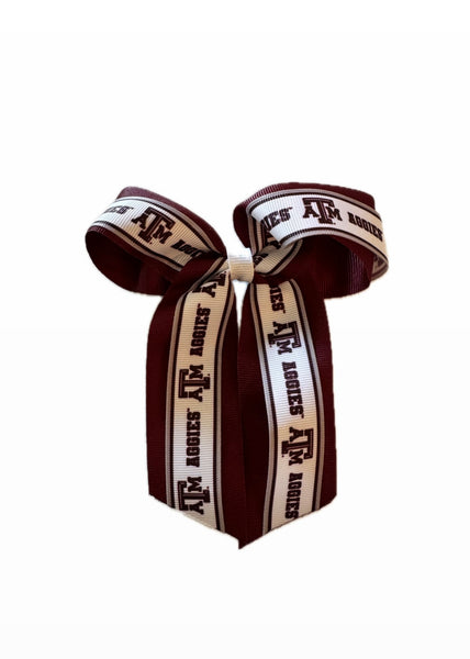 Medium Collegiate Logo Grosgrain Overlay Streamer Bow