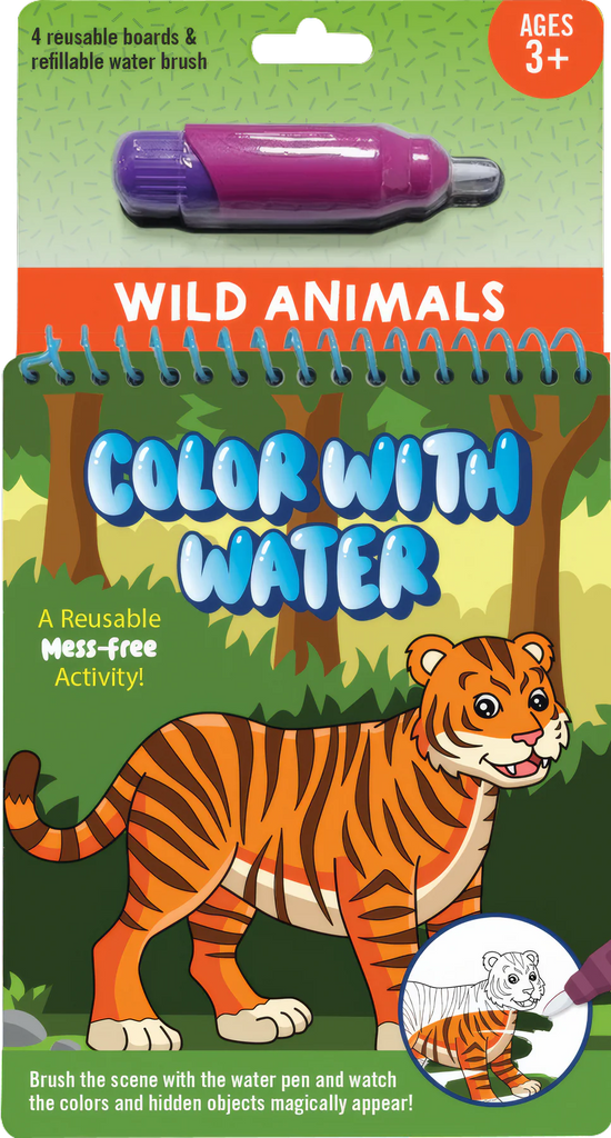 Wild Animals Color with Water Activity Book