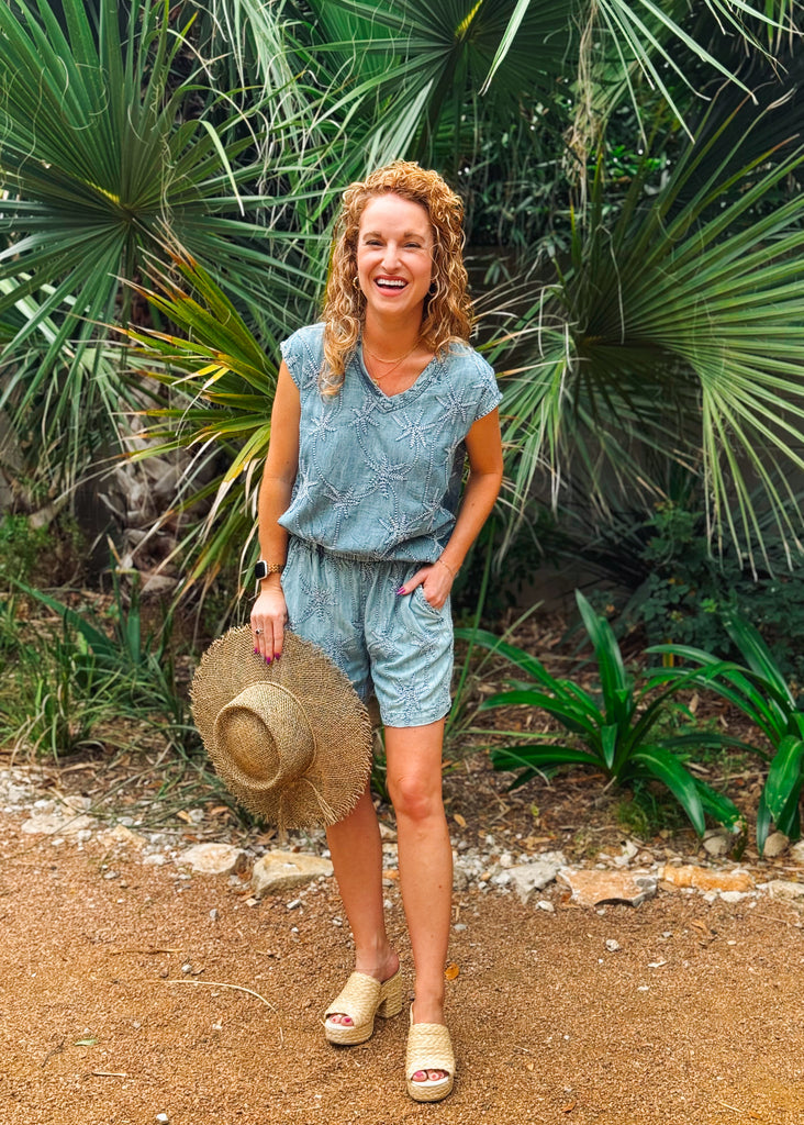 Denim Palm Tee