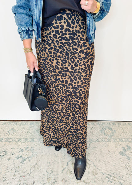 Jenna Leopard Knitted Skirt