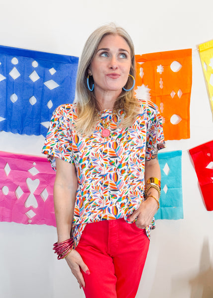 White Otomi Basic Tee Shirt