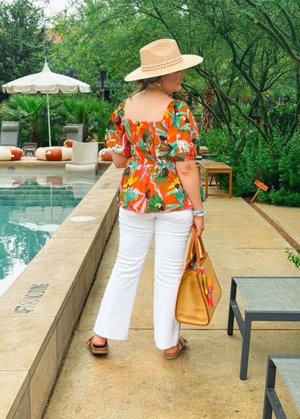 Tropical Peplum Top