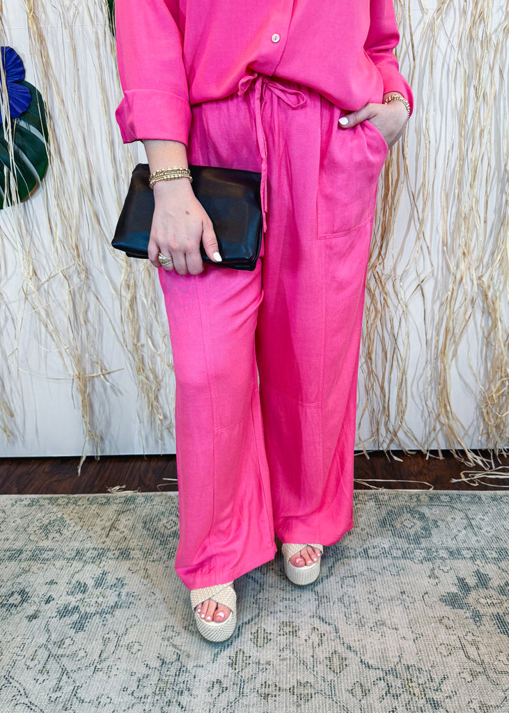Summer Pink Drawstring Pant