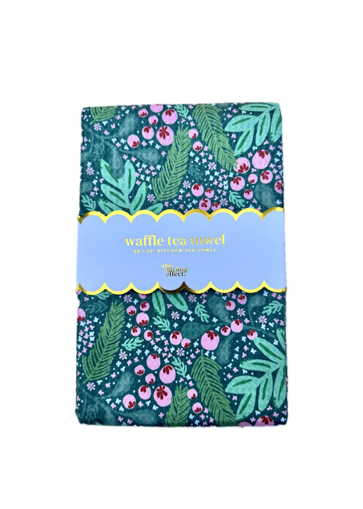 Holiday Waffle Tea Towel in Jolly Sprig