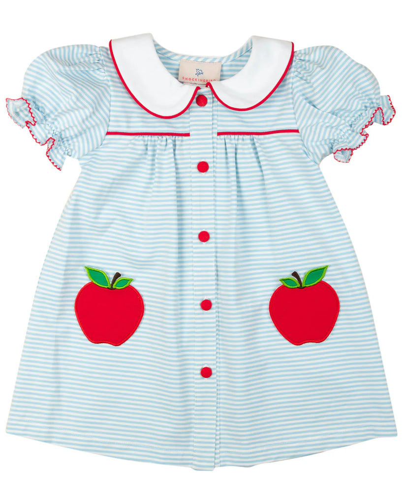 Light Blue Apple Pocket Knit Dress