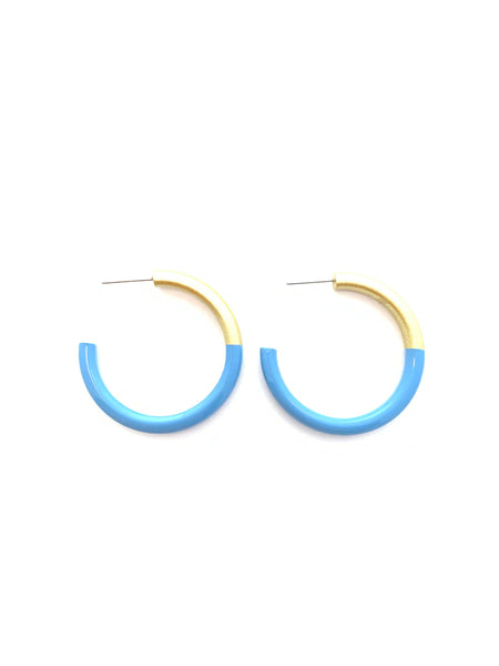 Liz Medium Hoop Earrings Peri Blue
