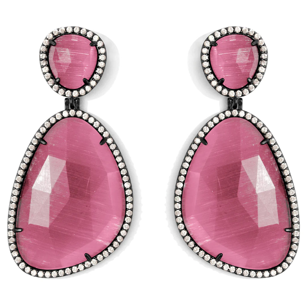 Bold Cat's Eye Earrings- Fuchsia