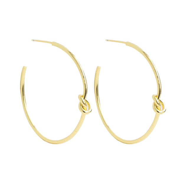 Gold Knot Accent Hoop