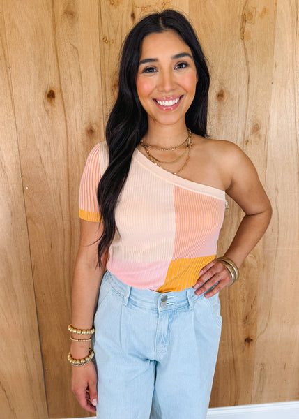 Amber Colorblock Top in Sherbert