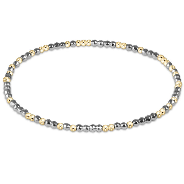Hope Unwritten Bright Silver Faceted Hematite 2mm Bead Bracelet EXTENDS