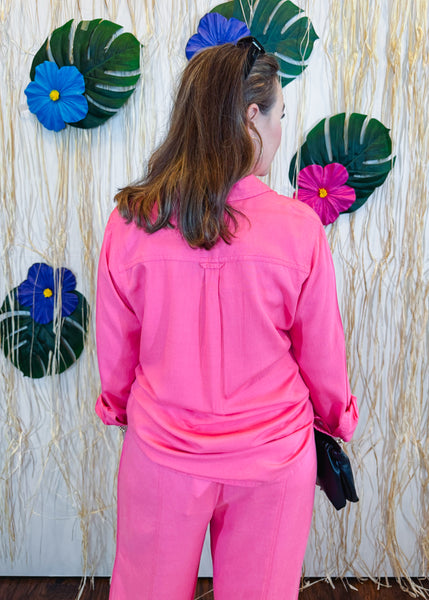 Summer Pink Button Down