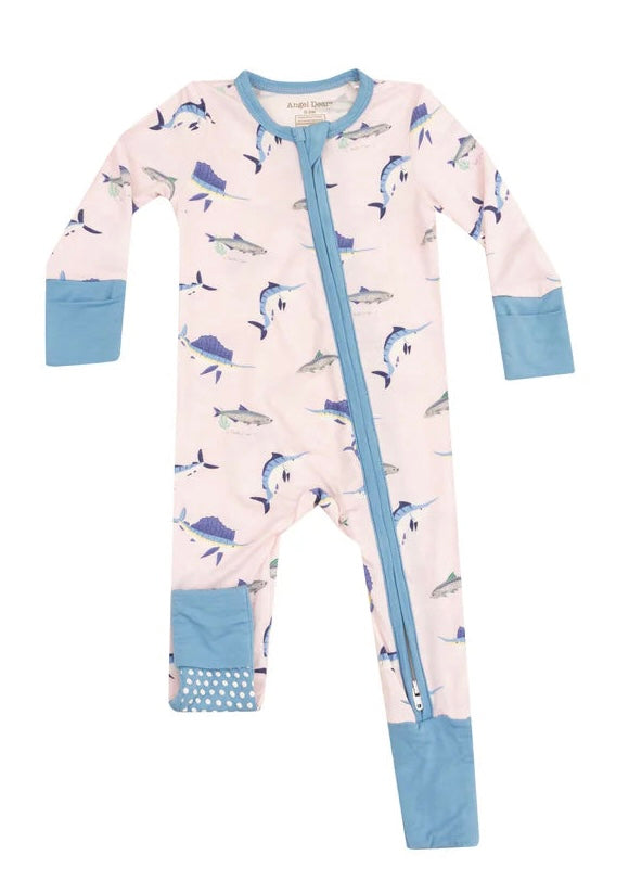 Pink Deep Sea Fishing 2 Way Zipper Romper Sleeper
