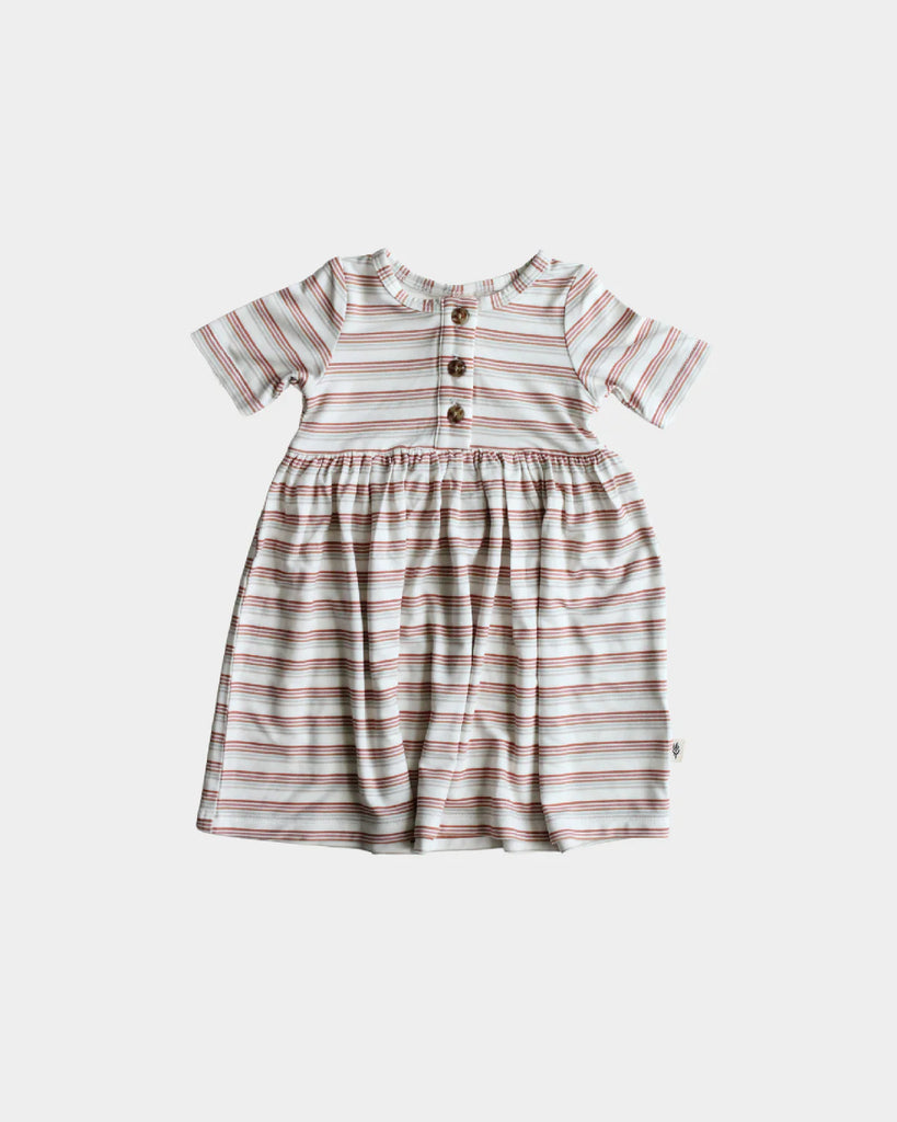 Henley Dress Rainbow Stripe
