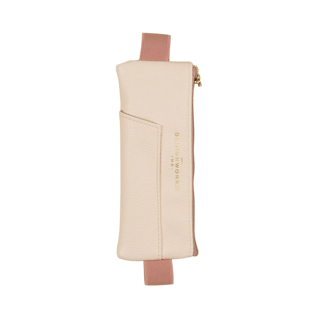 Leather Pen pouch - Cream + Taupe